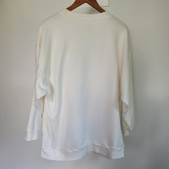 Vintage 90s Happy Halloween Tweety Crewneck Sweatshirt 2X 20w Witch White '95 - Picture 3 of 7